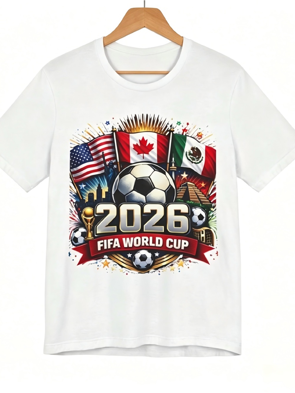 2026 FIFA World Cup Soccer Womens Mens T-shirt Unisex USA Canada Mexico Flags